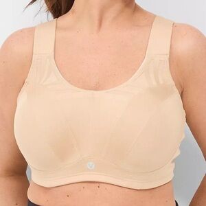 LIVI High-Impact Wicking Max Support Sports Bra Beige 40D Active Gym Workout